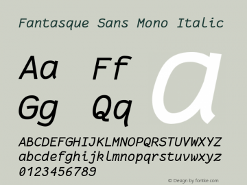 Fantasque Sans Mono Italic Version 1.7.1图片样张