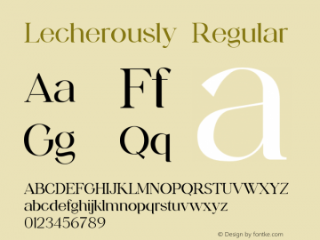 Lecherously Regular Version 1.018;Fontself Maker 3.5.8图片样张