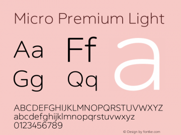 Micro Premium Light Version 1.000;Glyphs 3.2 (3197)图片样张