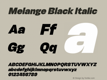 Melange Black Italic Version 1.000图片样张