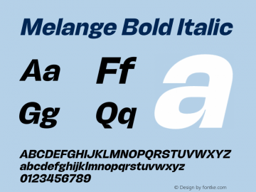 Melange Bold Italic Version 1.000图片样张