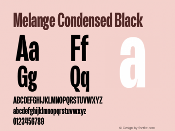 Melange Condensed Black Version 1.000图片样张