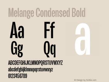 Melange Condensed Bold Version 1.000图片样张