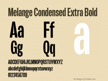 Melange Condensed Extra Bold Version 1.000图片样张