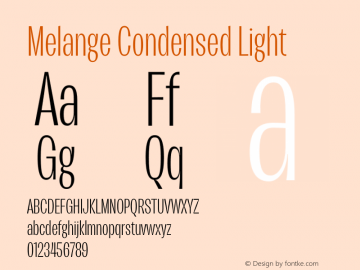 Melange Condensed Light Version 1.000图片样张