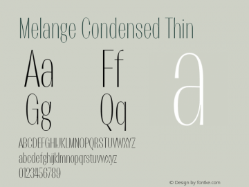 Melange Condensed Thin Version 1.000图片样张