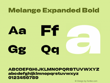 Melange Expanded Bold Version 1.000图片样张