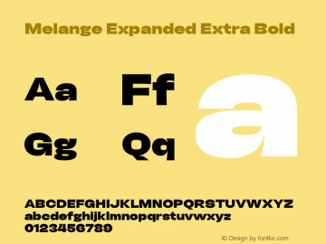 Melange Expanded Extra Bold Version 1.000图片样张