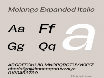 Melange Expanded Italic Version 1.000图片样张