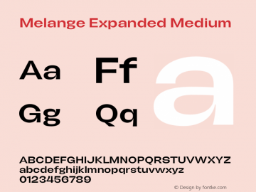 Melange Expanded Medium Version 1.000图片样张