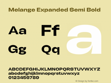 Melange Expanded Semi Bold Version 1.000图片样张