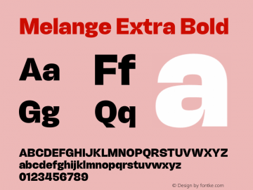 Melange Extra Bold Version 1.000图片样张