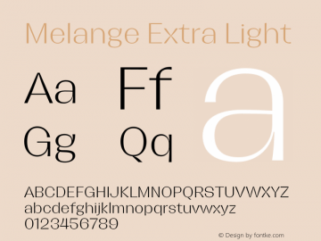 Melange Extra Light Version 1.000图片样张