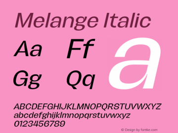 Melange Italic Version 1.000图片样张
