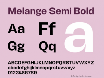 Melange Semi Bold Version 1.000图片样张