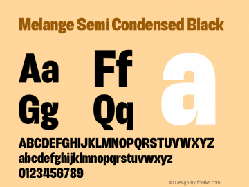Melange Semi Condensed Black Version 1.000图片样张