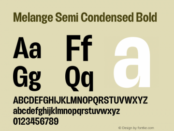 Melange Semi Condensed Bold Version 1.000图片样张
