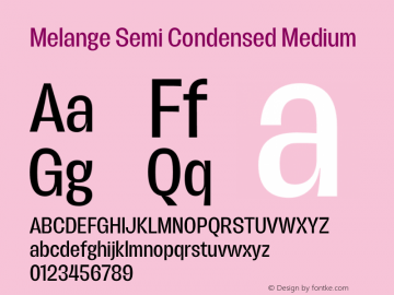 Melange Semi Condensed Medium Version 1.000图片样张