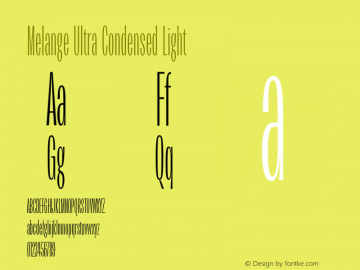 Melange Ultra Condensed Light Version 1.000图片样张