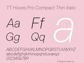 TT Hoves Pro Compact Thin Italic Version 3.100.24032023图片样张