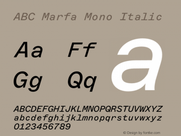 ABC Marfa Mono Regular Italic Version 2.000图片样张