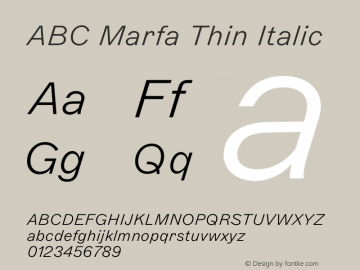 ABC Marfa Thin Italic Version 2.000图片样张