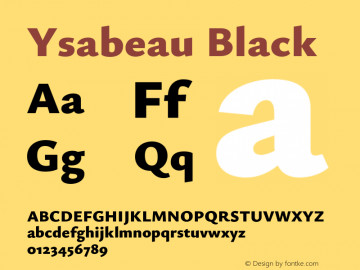 Ysabeau Black Version 2.001;Glyphs 3.2 (3192)图片样张