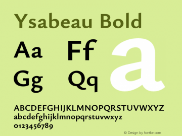 Ysabeau Bold Version 2.001;Glyphs 3.2 (3192)图片样张