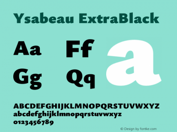 Ysabeau ExtraBlack Version 2.001;Glyphs 3.2 (3192)图片样张
