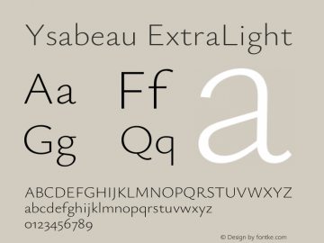 Ysabeau ExtraLight Version 2.001;Glyphs 3.2 (3192)图片样张