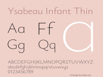 Ysabeau Infant Thin Version 2.001;Glyphs 3.2 (3192)图片样张