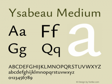 Ysabeau Medium Version 2.001;Glyphs 3.2 (3192)图片样张