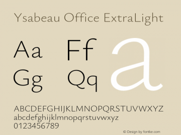 Ysabeau Office ExtraLight Version 2.001;Glyphs 3.2 (3192)图片样张