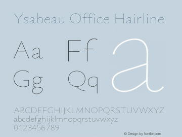 Ysabeau Office Hairline Version 2.001;Glyphs 3.2 (3192)图片样张