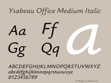 Ysabeau Office Medium Italic Version 2.001;Glyphs 3.2 (3192)图片样张