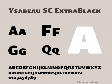 Ysabeau SC ExtraBlack Version 2.001;Glyphs 3.2 (3192)图片样张