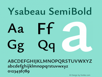Ysabeau SemiBold Version 2.001;Glyphs 3.2 (3192)图片样张
