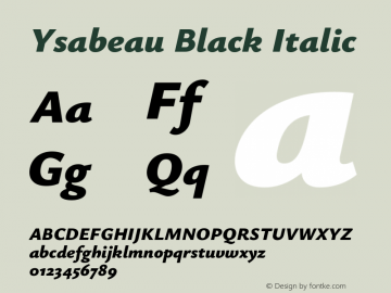 Ysabeau Black Italic Version 2.001图片样张