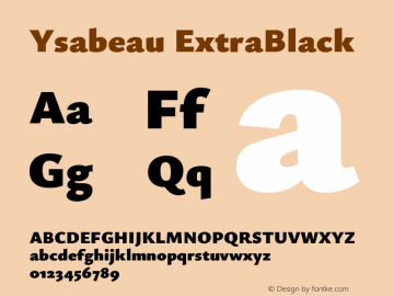 Ysabeau ExtraBlack Version 2.001图片样张
