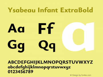 Ysabeau Infant ExtraBold Version 2.001图片样张