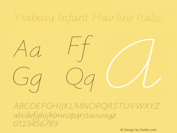 Ysabeau Infant Hairline Italic Version 2.001图片样张