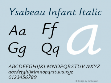 Ysabeau Infant Italic Version 2.001图片样张