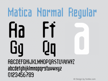 Matica Normal Regular 001.000 Font Sample