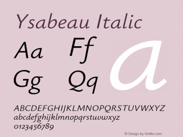 Ysabeau Italic Version 2.001图片样张