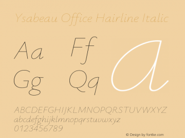 Ysabeau Office Hairline Italic Version 2.001图片样张
