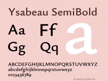 Ysabeau SemiBold Version 2.001图片样张