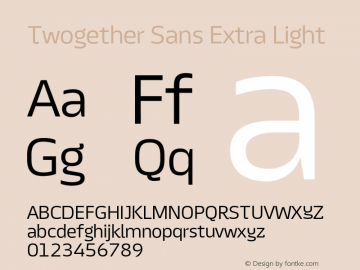 Twogether Sans Extra Light Version 1.000图片样张