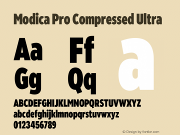 Modica Pro Compressed Ultra Version 1.000;Glyphs 3.1.2 (3151)图片样张