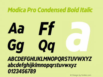 Modica Pro Condensed Bold Italic Version 1.000;Glyphs 3.1.2 (3151)图片样张