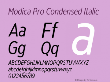 Modica Pro Condensed Italic Version 1.000;Glyphs 3.1.2 (3151)图片样张